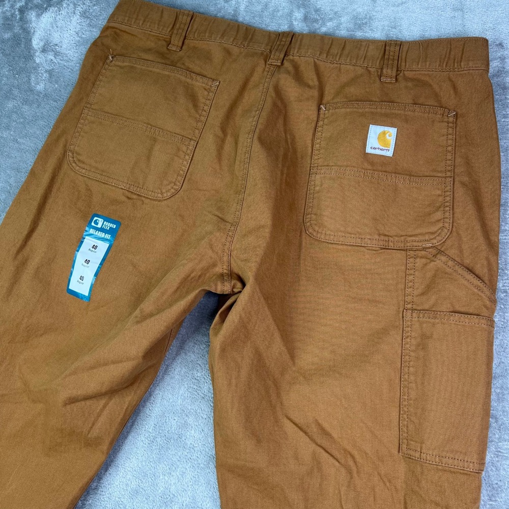 Carhartt Rugged Flex Canvas Jogger Pants Mens 40 Brown Relaxed Utility Tapered